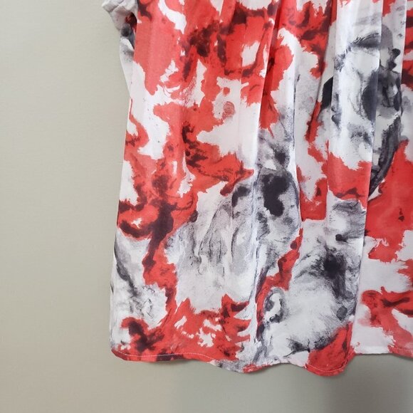 St John Silk Wool Red Watercolour Blouse Tank M - Picture 6 of 8